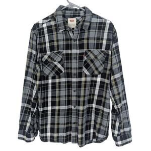 Levis Mens Classic Worker Plaid Button Down Shirt Size L Outdoor Chore Country
